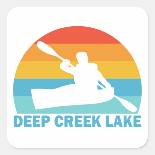 Deep Creek Lake Maryland Kayak Vierkante Sticker (Voorkant)