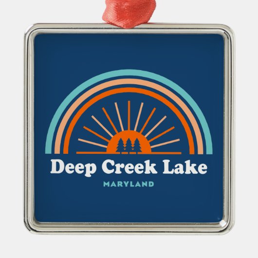 Deep Creek Lake Maryland Rainbow Metalen Ornament (Voorkant)