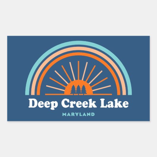 Deep Creek Lake Maryland Rainbow Rechthoekige Sticker (Voorkant)