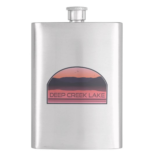 Deep Creek Lake Maryland Red Sunrise Flacon (Voorkant)