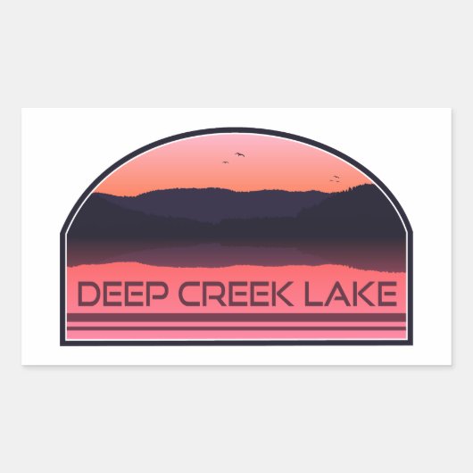 Deep Creek Lake Maryland Red Sunrise Rechthoekige Sticker (Voorkant)