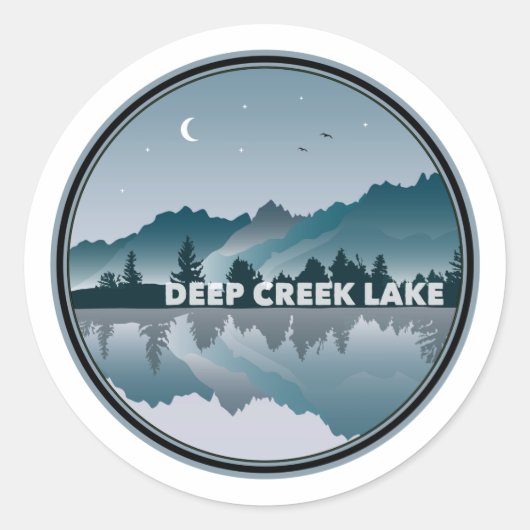 Deep Creek Lake Maryland Reflection Ronde Sticker (Voorkant)