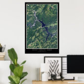 Deep Creek Lake Maryland Satellite Poster Map (Thuiskantoor)