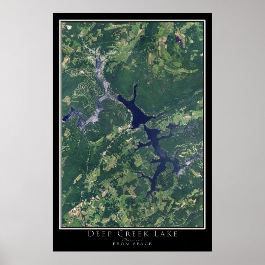 Deep Creek Lake Maryland Satellite Poster Map (Voorkant)