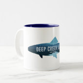 Deep Creek Lake Maryland Vis Tweekleurige Koffiemok (Voorkant links)