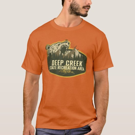 Deep Creek State Recreation Area Alaska Retro Badg T-shirt (Voorkant)