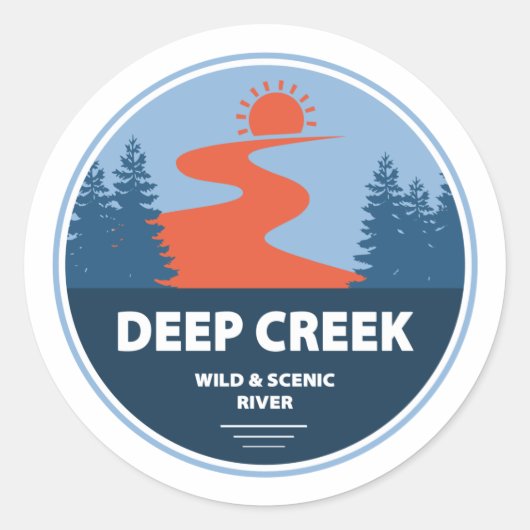 Deep Creek Wild and Schilderachtig River Idaho Ronde Sticker (Voorkant)