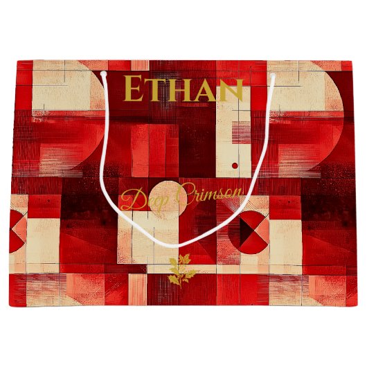 Deep Crimson Abstract geometrisch Groot Cadeauzakje (Voorkant)