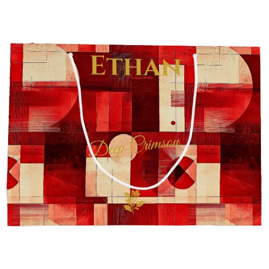 Deep Crimson Abstract geometrisch Groot Cadeauzakje (Achterkant)