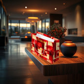 Deep Crimson Abstract geometrisch Groot Cadeauzakje