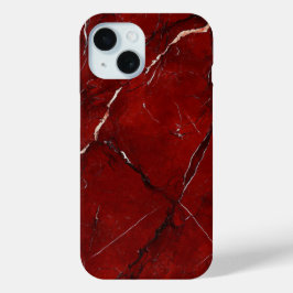 Deep Crimson Marble iPhone Case met Elegante Adere