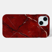 Deep Crimson Marble iPhone Case met Elegante Adere (Achterkant (horizontaal))