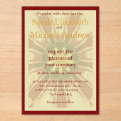 Deep Crimson Starburst Design | Opulent Modern Hi Acryl Uitnodigingen (Voorkant)