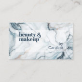 Deep Dark Blauwgroen Blauw Grijs Roos Goud Marmere Visitekaartje (Voorkant)