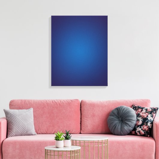 Deep Dark Blue Grainy Vignette Canvas Afdruk (Insitu (Woonkamer))