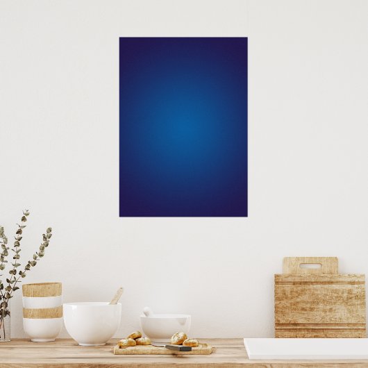 Deep Dark Blue Grainy Vignette Poster (Keuken)