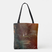 Deep dark green palm leaves pattern with bright or tote bag (Achterkant)