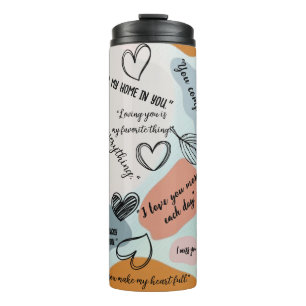 Deep Declaration Love Doodles Minimalistisch Abstr Thermosbeker