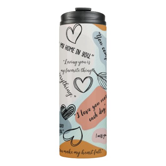 Deep Declaration Love Doodles Minimalistisch Abstr Thermosbeker (Voorkant)