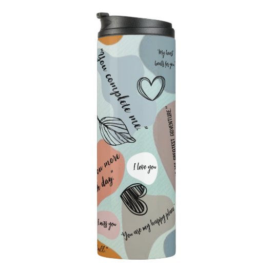 Deep Declaration Love Doodles Minimalistisch Abstr Thermosbeker (Geroteerd rechts)