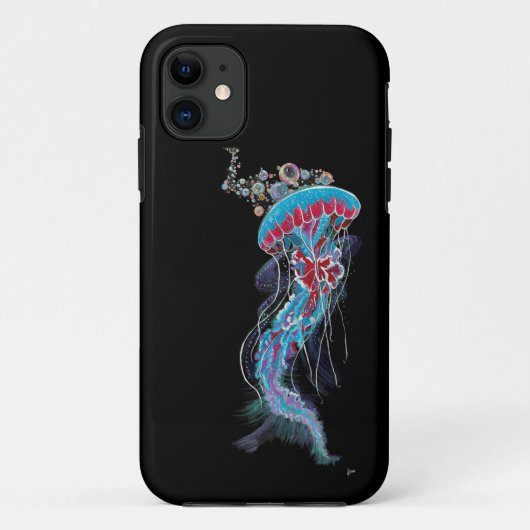 Deep Descent FluorescentJellyfish Case-Mate iPhone Case (Achterkant)