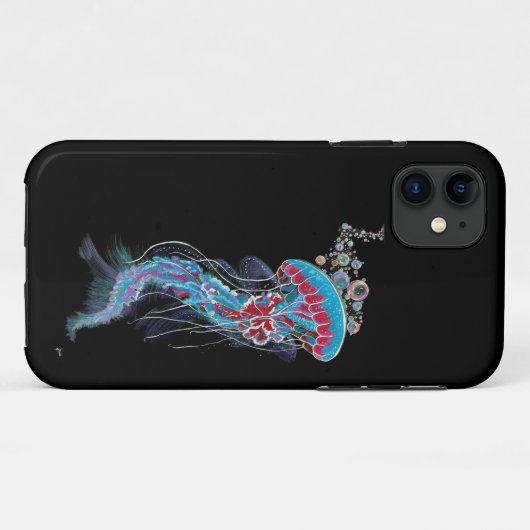 Deep Descent FluorescentJellyfish Case-Mate iPhone Case (Achterkant (horizontaal))