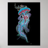 "Deep Descent" Jellyfish Fine Art Print (Voorkant)