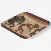 Deep Desert Colors Soutwestern Kokopelli Trio Papieren Bordje (Gebogen)