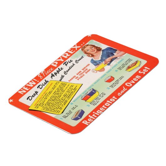Deep Dish Apple Pie Recipe  Pyrex Magneet (Linkerzijde)