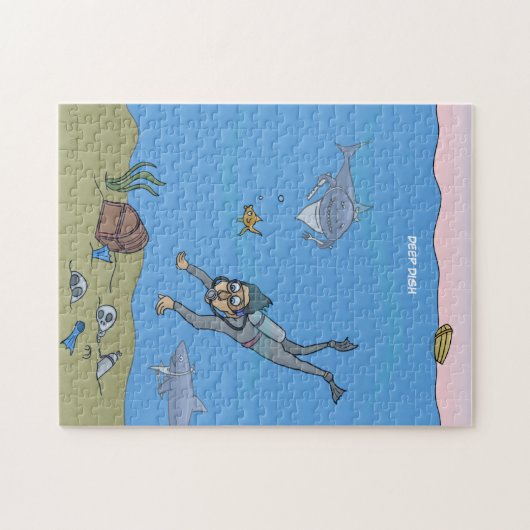 Deep Dish Diver Jigzaag Puzzle Legpuzzel (Horizontaal)