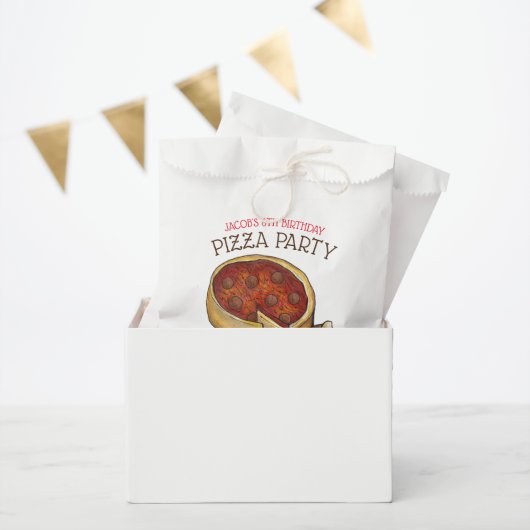 Deep Dish Pepperoni Pizza Pie Birthday Party Bedankzakje (Feest)