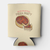 Deep Dish Pepperoni Pizza Pie Birthday Party Blikjeskoeler (Voorkant)