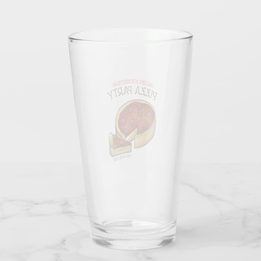 Deep Dish Pepperoni Pizza Pie Birthday Party Glas (Achterkant)