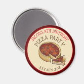 Deep Dish Pepperoni Pizza Pie Birthday Party Magneet (Voorkant / Achterkant)
