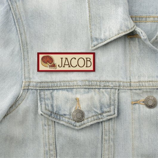 Deep Dish Pepperoni Pizza Pie Birthday Party Naamplaatje (In situ)