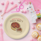 Deep Dish Pepperoni Pizza Pie Birthday Party Papieren Bordje (Feest)