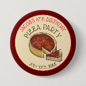 Deep Dish Pepperoni Pizza Pie Birthday Party Ronde Button 7,6 Cm (Voorkant)