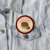 Deep Dish Pepperoni Pizza Pie Birthday Party Ronde Button 7,6 Cm (In situ)