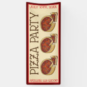 Deep Dish Pepperoni Pizza Pie Birthday Party Spandoek (Verticaal)
