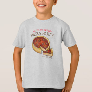 Deep Dish Pepperoni Pizza Pie Birthday Party T-shirt