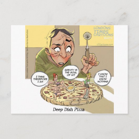 Deep Dish Pizza Funny Philosophical Briefkaart (Voorkant)
