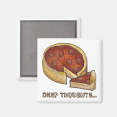 Deep Dish Thoughts Chicago Pepperoni Pizza Slice Magneet (Voorkant / Achterkant)