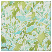 DEEP DIVE Aqua Lime Green Underwater Fish Print Stof (Close Up)