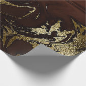 Deep Earth Gold Marble Brown Abstract Cadeaupapier (Hoek)