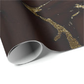 Deep Earth Gold Marble Brown Abstract Cadeaupapier (Rol Hoek)