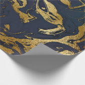 Deep Earth Gold Marble Deep Green Blue Cadeaupapier (Hoek)