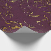Deep Earth Gold Marble Plum Paars Cadeaupapier (Hoek)