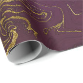 Deep Earth Gold Marble Plum Paars Cadeaupapier (Rol Hoek)