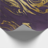 Deep Earth Gold Marble Plum Paars Cadeaupapier (Hoek)