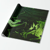Deep Earth Marble Cali Emerald Green Abstract Cadeaupapier (Uitgerold)